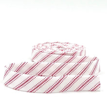 Load image into Gallery viewer, Double Fold Bias Tape 1/2'' Ticking Stripes Red & White Bias Binding