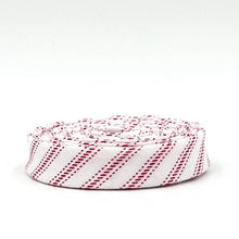 Load image into Gallery viewer, Double Fold Bias Tape 1/2'' Ticking Stripes Red & White Bias Binding