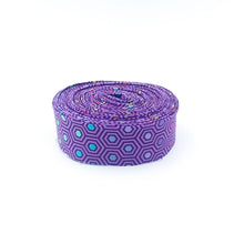 Load image into Gallery viewer, Quilt Binding Tula Pink True Colors Hexy Starling Purple Rainbow Single Fold 1 1/4" Binding
