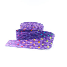 Load image into Gallery viewer, Quilt Binding Tula Pink True Colors Hexy Starling Purple Rainbow Single Fold 1 1/4" Binding