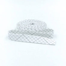 Load image into Gallery viewer, Double Fold Bias Tape 1/2'' Journal Basics Graph Paper White Bias Binding