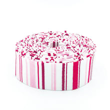 Load image into Gallery viewer, Quilt Binding Christmas With Scaredy Cat Stripe Pink 1 1/4" Single Fold Binding