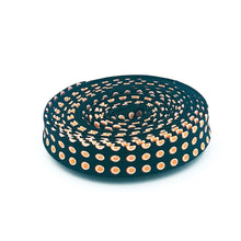 Load image into Gallery viewer, Double Fold Bias Tape 1/2'' Fright Delight Polka Dots Black Orange Halloween Bias Binding