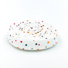 Load image into Gallery viewer, Double Fold Bias Tape 1/2'' Hey Bootiful Dots Off White Halloween Bias Binding