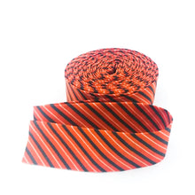 Load image into Gallery viewer, Quilt Binding Haunted Adventure Diagonal Stripe Autumn Orange Black 1 1/4" Single Fold Binding Halloween