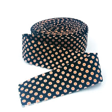 Load image into Gallery viewer, Quilt Binding Fright Night Polka Dot Orange Black 1 1/4" Single Fold Binding Halloween