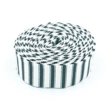 Load image into Gallery viewer, Quilt Binding Yuletide Forest Ticking Stripe Charcoal Cream 1 1/4" Single Fold Binding Christmas