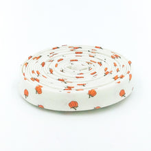 Load image into Gallery viewer, Double Fold Bias Tape 1/2'' Fall's In Town Tiny Pumpkins Cream Halloween Bias Binding Sandy Gervais