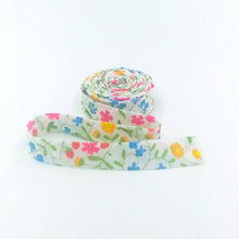 Load image into Gallery viewer, Double Fold Bias Tape 1/2'' Wide Liberty of London Tana Lawn Little Mirabelle White 3 Yards Bias Binding Strawberries