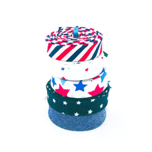 Load image into Gallery viewer, Double Fold Bias Tape 1/2&#39;&#39; Petites Patriotic Stars 5 Piece Group #25
