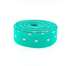 Load image into Gallery viewer, Quilt Binding Tula Pink Besties Unconditional Love Hearts Meadow Green Single Fold 1 1/4" Wide