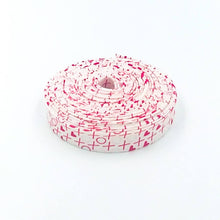 Load image into Gallery viewer, Double Fold Bias Tape 1/2'' I Love Us X's and O's Ivory Red Bias Binding Sandy Gervais