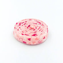 Load image into Gallery viewer, Double Fold Bias Tape 1/2'' I Love Us Hearts and Flowers Pink  Bias Binding Sandy Gervais