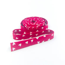 Load image into Gallery viewer, Double Fold Bias Tape 1/2'' My Valentine Hearts Red Bias Binding