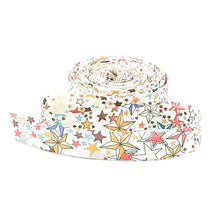 Load image into Gallery viewer, Double Fold Bias Tape 1/2'' Wide Liberty of London Tana Lawn Adelajda Stars Natural 3 Yards Bias Binding