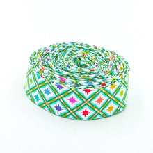 Load image into Gallery viewer, Quilt Binding Tula Pink ROAR! Stargazer Mint Green Single Fold 1 1/4" Wide
