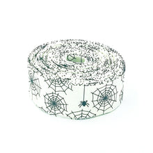 Load image into Gallery viewer, Quilt Binding Beggar's Night Spiderwebs Cream 1 1/4" Single Fold Binding Sandy Gervais