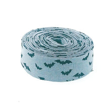 Load image into Gallery viewer, Quilt Binding Sophisticated Halloween Bats Fog Gray 1 1/4" Single Fold Binding My Mind's Eye