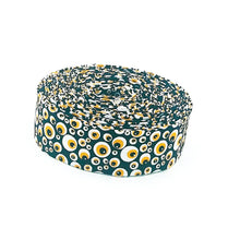 Load image into Gallery viewer, Quilt Binding Beggar's Night Eyeballs Glow-In-The-Dark Black 1 1/4" Single Fold Binding Sandy Gervais