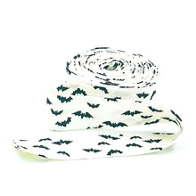 Load image into Gallery viewer, Quilt Binding Sophisticated Halloween Bats Cream 1 1/4" Single Fold Binding My Mind's Eye