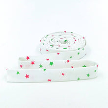 Load image into Gallery viewer, Double Fold Bias Tape 1/2'' Jingle Bells Sprinkles White