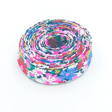 Load image into Gallery viewer, Double Fold Bias Tape 1/2'' Wide Liberty of London Tana Lawn Libby NEON Pink White 3 Yards Bias Binding