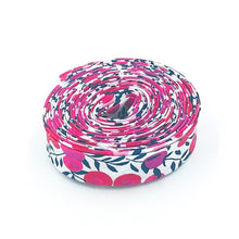 Load image into Gallery viewer, Double Fold Bias Tape 1/2'' Wide Liberty of London Tana Lawn Wiltshire Bud Red/Pink 3 Yards Bias Binding