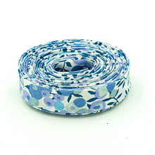 Load image into Gallery viewer, Double Fold Bias Tape 1/2'' Wide Liberty of London Tana Lawn Wiltshire Blossom Blues Yards Bias Binding