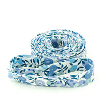 Load image into Gallery viewer, Double Fold Bias Tape 1/2'' Wide Liberty of London Tana Lawn Wiltshire Blossom Blues Yards Bias Binding