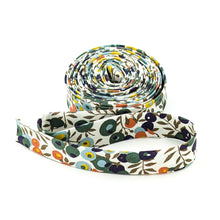 Load image into Gallery viewer, Double Fold Bias Tape 1/2'' Wide Liberty of London Tana Lawn Wiltshire Blossom Olive Green Yards Bias Binding