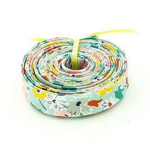 Load image into Gallery viewer, Double Fold Bias Tape 1/2'' Wide Liberty of London Tana Lawn California Bloom Mint Green 3 Yards Bias Binding