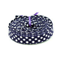 Load image into Gallery viewer, Double Fold 1/2'' Bias Tape 1/8'' Gingham Check Eggplant Purple Bias Binding