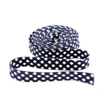 Load image into Gallery viewer, Double Fold 1/2'' Bias Tape 1/8'' Gingham Check Eggplant Purple Bias Binding