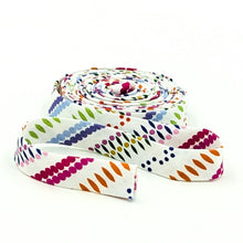 Load image into Gallery viewer, Double Fold Bias Tape 1/2'' Splendid Stripes White Bias Binding Gabrielle Neil Design