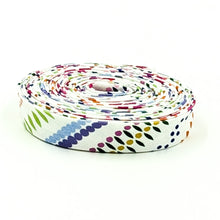 Load image into Gallery viewer, Double Fold Bias Tape 1/2'' Splendid Stripes White Bias Binding Gabrielle Neil Design