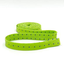 Load image into Gallery viewer, Double Fold Bias Tape 1/2'' True Colors Tiny Dots Meadow Green Tula Pink
