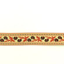 Load image into Gallery viewer, Jacquard Ribbon 13/16'' Elizabeth Rust Floral 1 YD