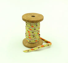 Load image into Gallery viewer, Jacquard Ribbon Trim 3/8'' Jardin Ecru Floral 1 YD