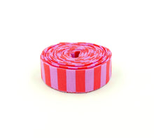 Load image into Gallery viewer, Quilt Binding Tula Pink Tent Stripe Poppy 1/2'' Stripe 1 1/4" Single Fold Binding