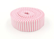 Load image into Gallery viewer, Quilt Binding Peony Pink & White 1/8'' Stripe 1 1/4" Single Fold Binding