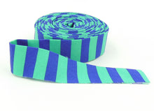 Load image into Gallery viewer, Quilt Binding Tula Pink Tent Stripe Iris Free Spirit Fabrics 1/2'' Stripe 1 1/4" Single Fold Binding