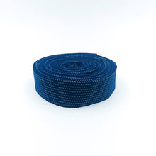 Load image into Gallery viewer, Quilt Binding Chambray Striped Navy 1 1/4" Single Fold Binding