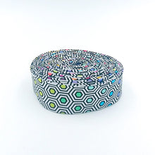 Load image into Gallery viewer, Quilt Binding Tula Pink True Colors Hexy Ink Rainbow Single Fold 1 1/4" Binding