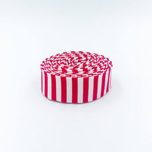 Load image into Gallery viewer, Quilt Binding Red and White 1/4'' Stripe 1 1/4" Single Fold Binding