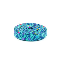 Load image into Gallery viewer, Double Fold Bias Tape 1/2'' Hexy Rainbow Peacock Rainbow Tula Pink