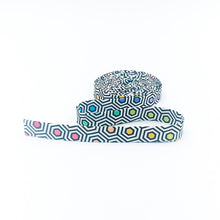 Load image into Gallery viewer, Double Fold Bias Tape 1/2'' Hexy Ink Rainbow Tula Pink Bias Binding