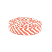 Load image into Gallery viewer, Double Fold Bias Tape Orange & White Stripe Bias Binding
