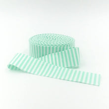 Load image into Gallery viewer, Quilt Binding Sweet Mint Green and White 1/8'' Stripe 1 1/4" Single Fold Binding