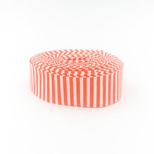 Load image into Gallery viewer, Quilt Binding Orange and White 1/8'' Stripe 1 1/4" Single Fold Binding