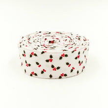 Load image into Gallery viewer, Quilt Binding Holly Holiday Holly White 1 1/4" Single Fold